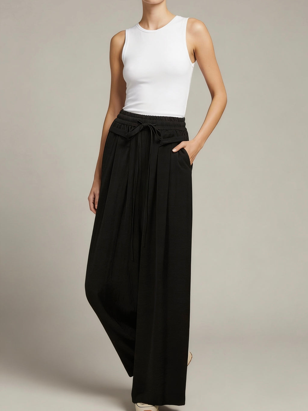 Relaxed Wide-Leg fluffy Trousers