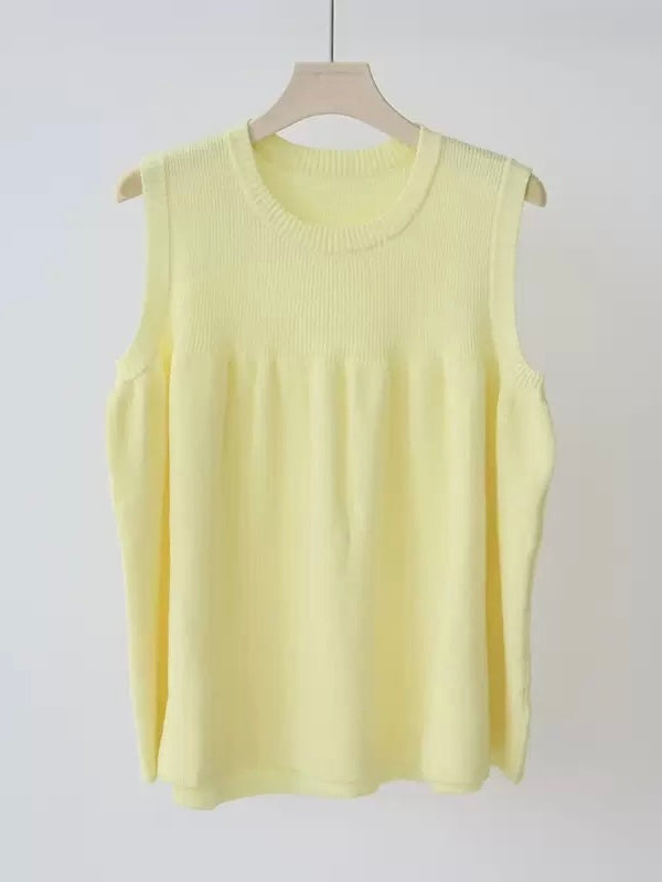 Linen blend sleeveless top