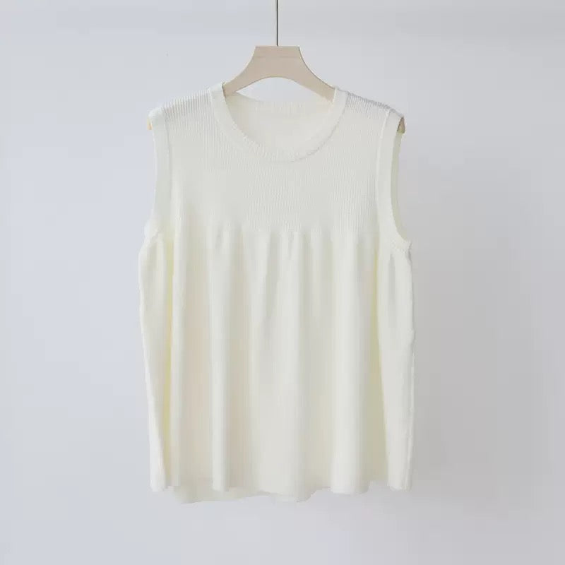 Linen blend sleeveless top