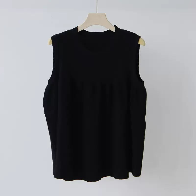 Linen blend sleeveless top