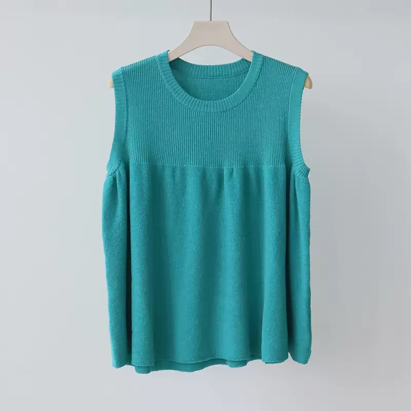 Linen blend sleeveless top