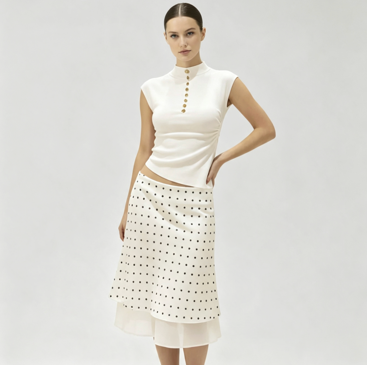 Lyocell Top with Side Drawstring