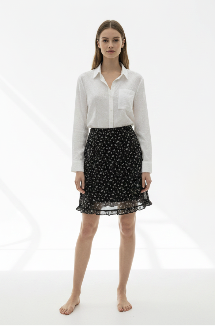 Ditsy Floral Chiffon Skirt