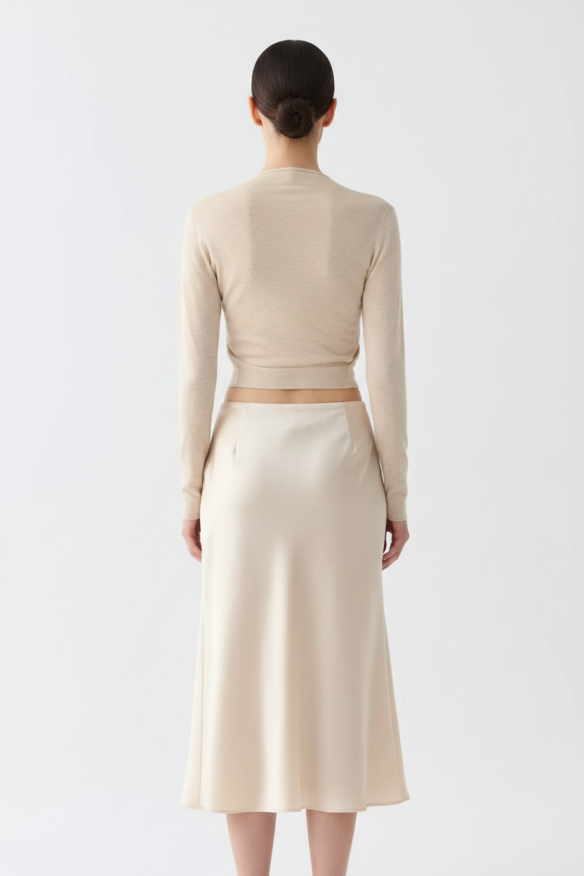 Back view – Oat Wrap Knit Co-ord