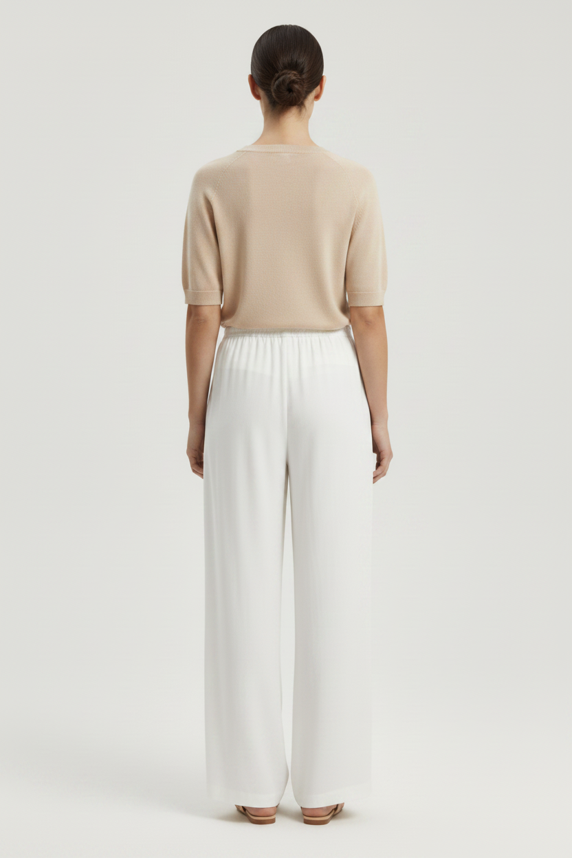 Back view – White Wide Leg Trousers Fresh Attempt
