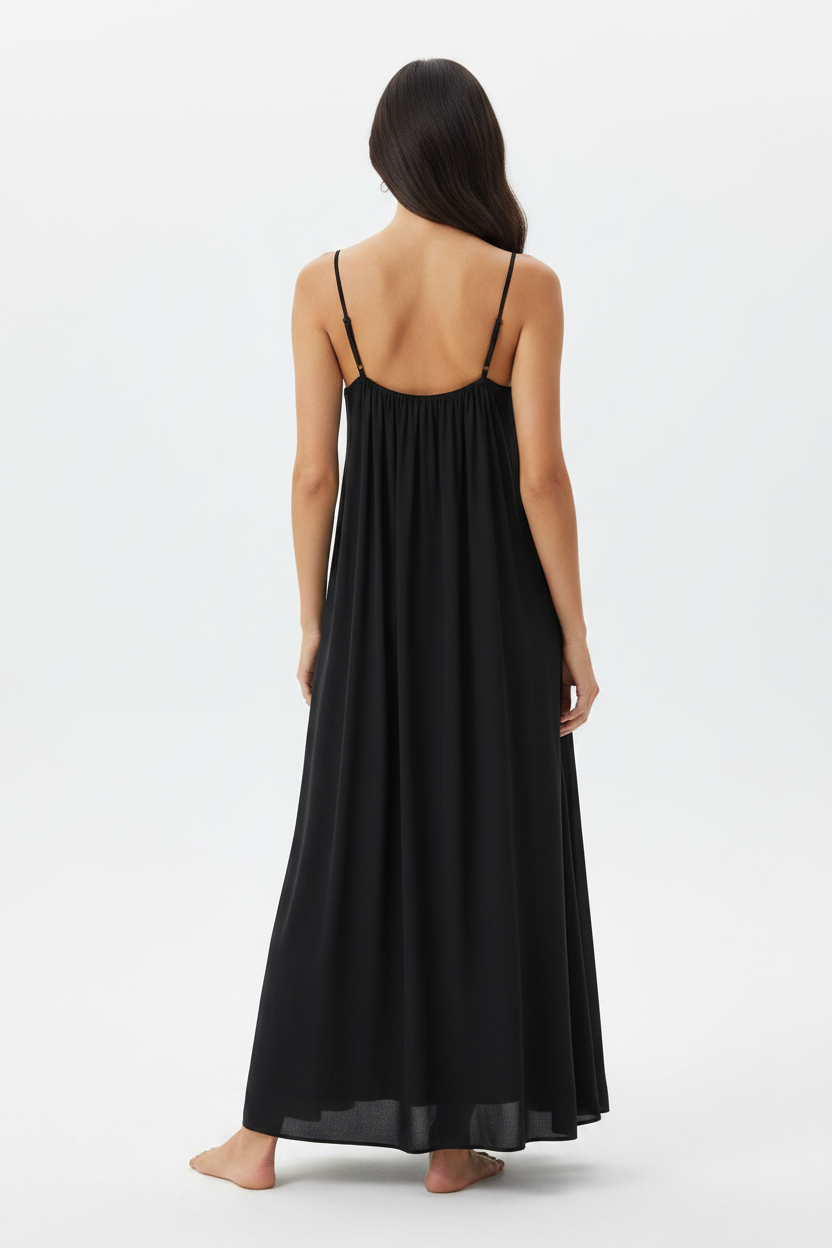 Black Maxi Dress on Model