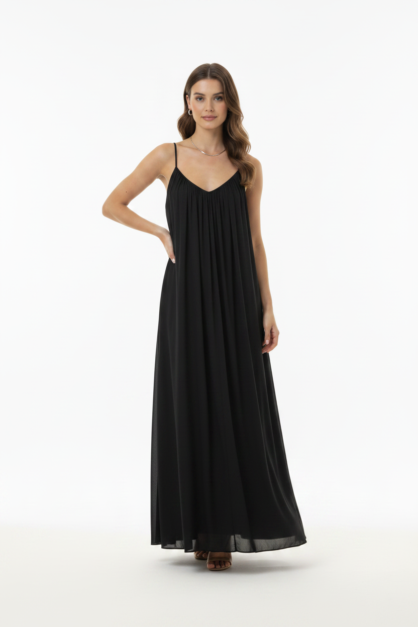 Black Maxi Slip Dress