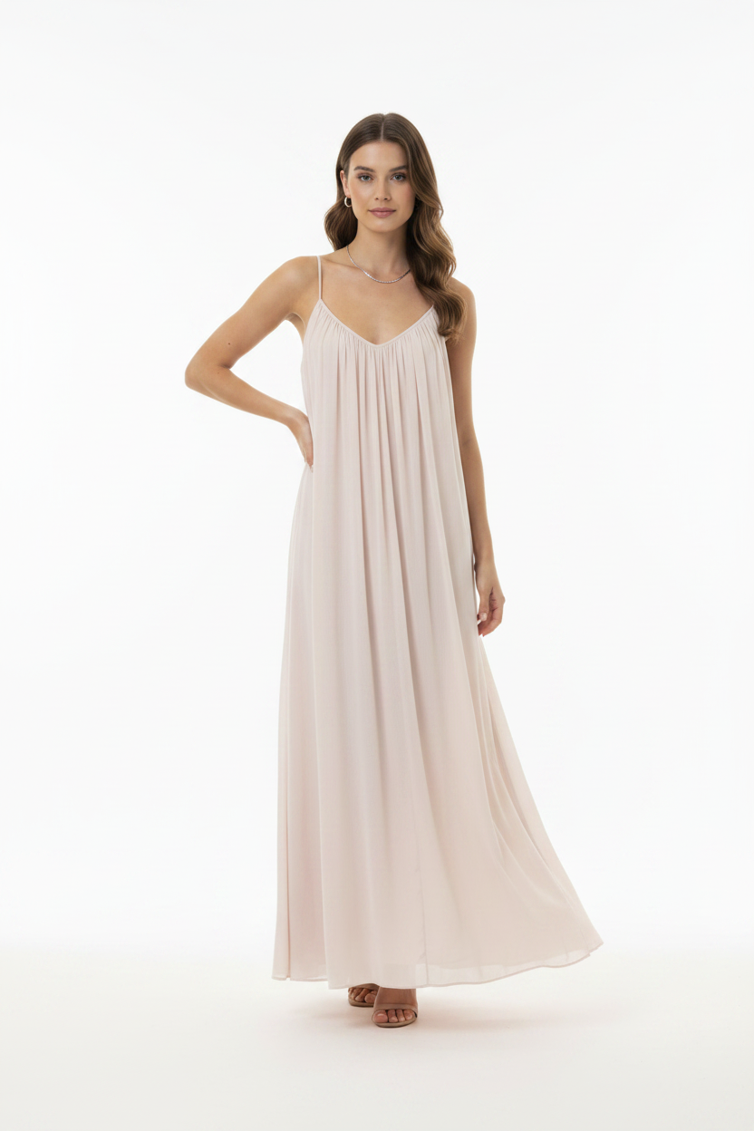 Blush Pink Maxi Slip Dress
