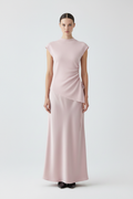 Front view – Blush Pink Maxi Dress European Model