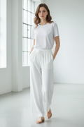 Front view – White Wide Leg Trousers Same Style