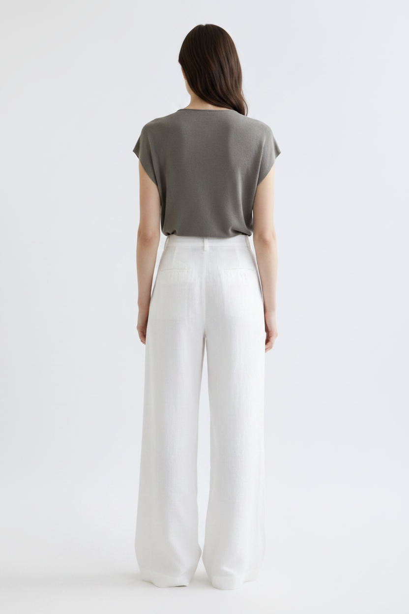 Olive Top with White Pants