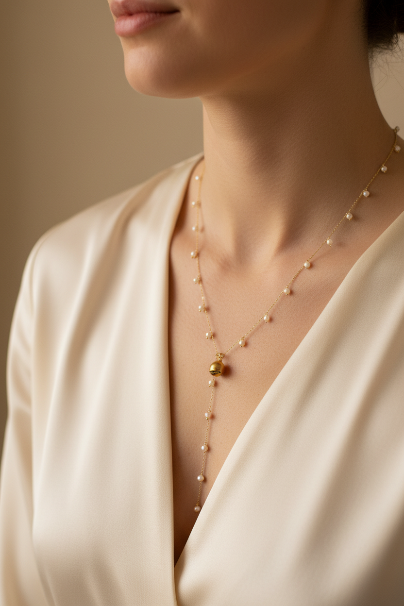 Yellow Rosa Freshwater Pearl Necklace - Lifestyle Shot